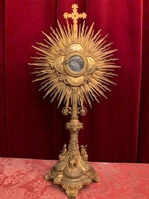 Monstrance en Brass / Bronze / Gilt / Enemell / Stones , France 19th century ( anno 1890 )