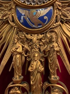 Monstrance en Brass / Bronze / Gilt / Enemell / Stones , France 19th century ( anno 1890 )