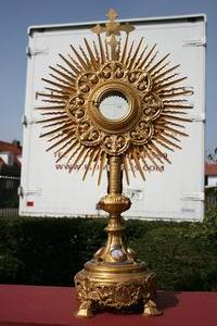 Monstrance en BRASS ENAMEL, France 19th century