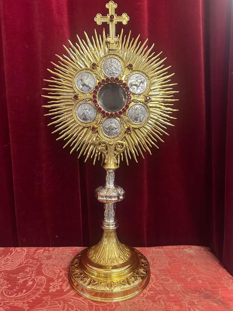 1  Monstrance With Orignal Full Silver Lunula & Case