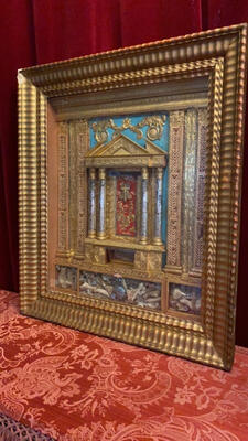 Multi Reliquary  en Wood / Glass / Originally Sealed,