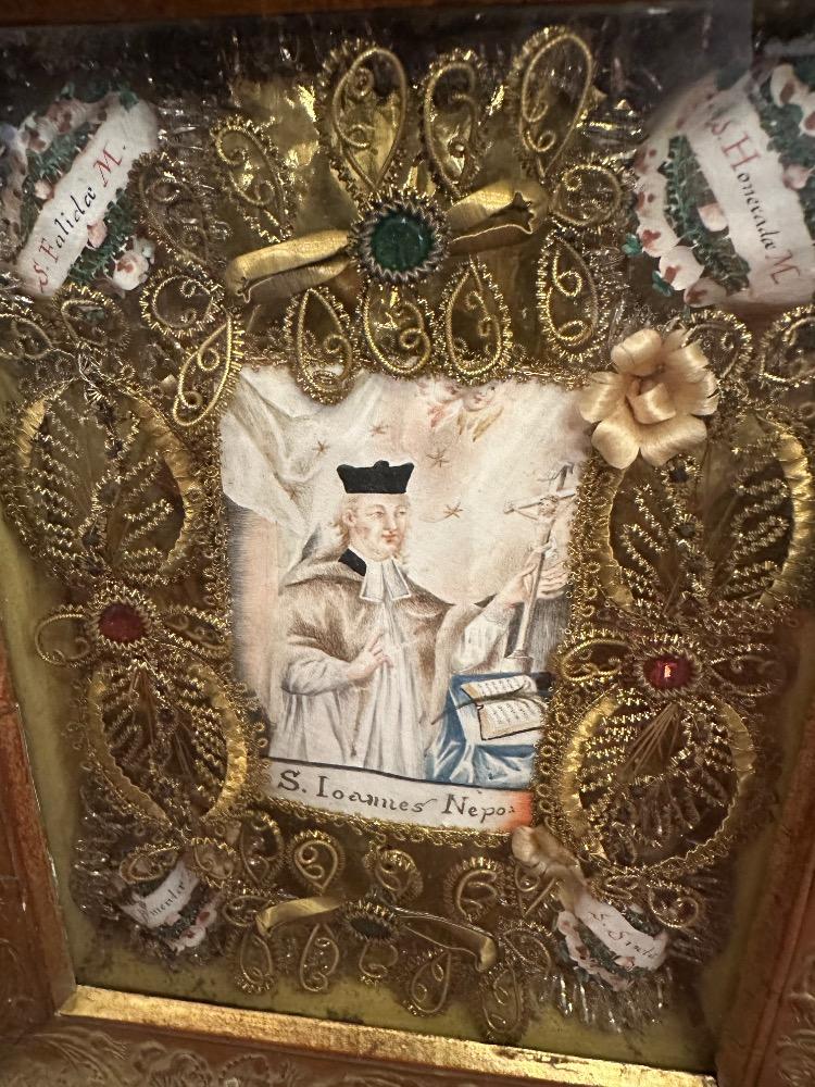 1  Multi Reliquary Devoted To St. Joannes Nepomucenos. Relics : St. Sixtus / Clemens. St. Falida / St. Honorata