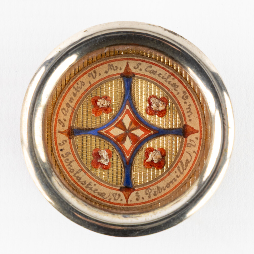 1  Multi Reliquary Ex Ossibus Relics : S. Agnes,  S. Cecilia, S. Scholastica,S. Petronilla. With Original Document