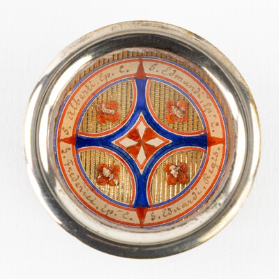 1  Multi Reliquary Ex Ossibus Relics : St. Albert, St. Edmund, St. Frederic, St. King Eduard. With Original Document