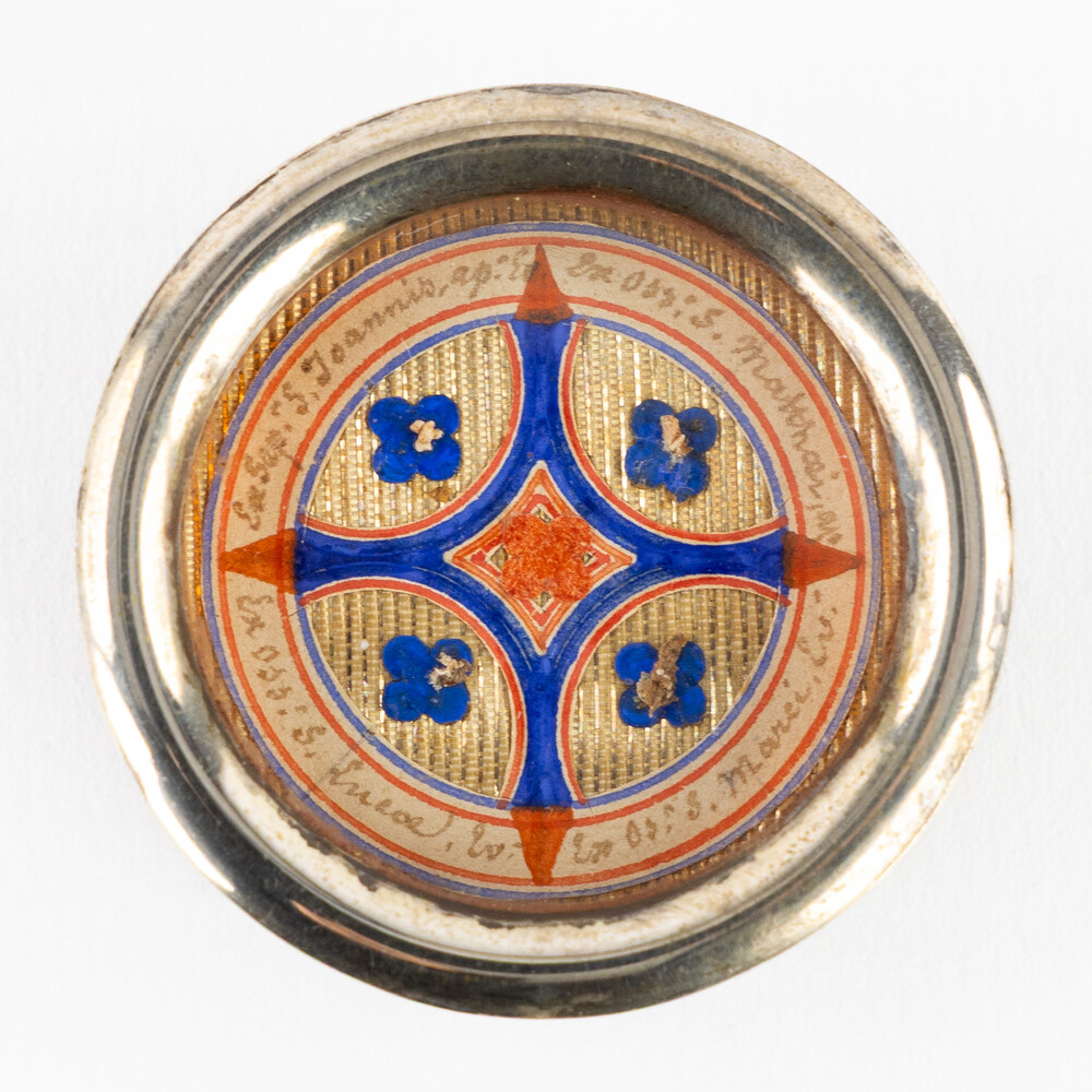 1  Multi Reliquary Ex Ossibus Relics : St. Luke, St. Marc. St. Matthew, St. John. With Original Document