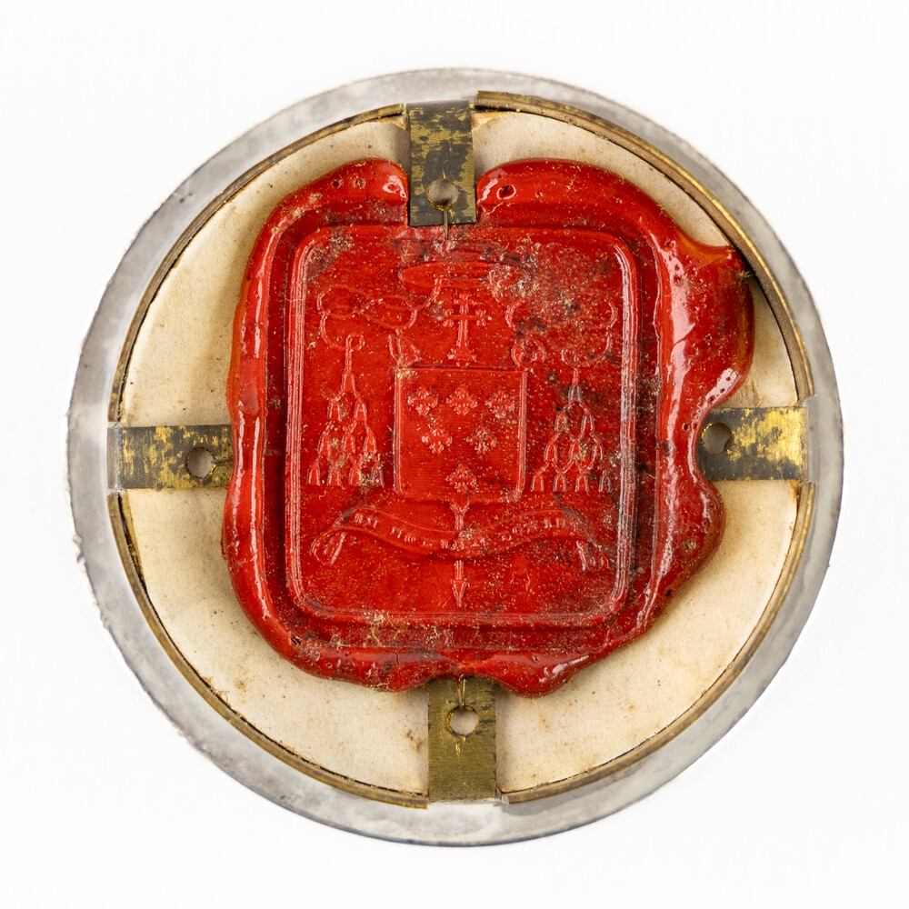 1  Multi Reliquary Ex Ossibus Relics : St. Paul Apostle. St. Peter Apostle With Original Document