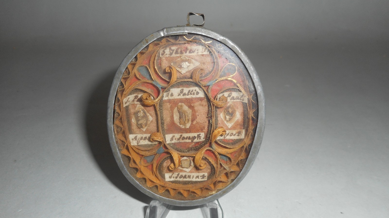 1  Multi-Reliquary Ex Pallio St. Joseph & More / No Document / Silver Relics Of St. Joanni Baptist / St. Petri & St. Pauli, St. Justi