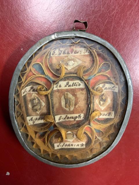 1  Multi-Reliquary Ex Pallio St. Joseph & More / No Document / Silver Relics Of St. Joanni Baptist / St. Petri & St. Pauli, St. Justi