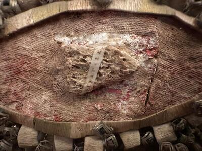 Multi Reliquary. Multiple First Class Relics Ex Ossibus Relics : S. Honoratius, S. Desiderius, S. Reparata, S. Christophorus, S. Adrianus. en Fully hand - made Monastery work. Wood / Glass / Embroidery / Papier Rolle, Italy 18 th century ( Anno 1725 )