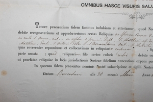 Multi Reliquary With Orginal Document Belgium 19th century
