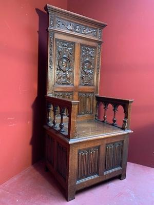 Neo-Classicistic  Castle-Throne en Oak wood, France 19th century