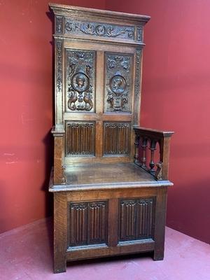 Neo-Classicistic  Castle-Throne en Oak wood, France 19th century