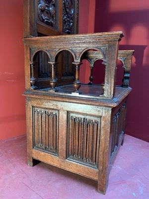 Neo-Classicistic  Castle-Throne en Oak wood, France 19th century