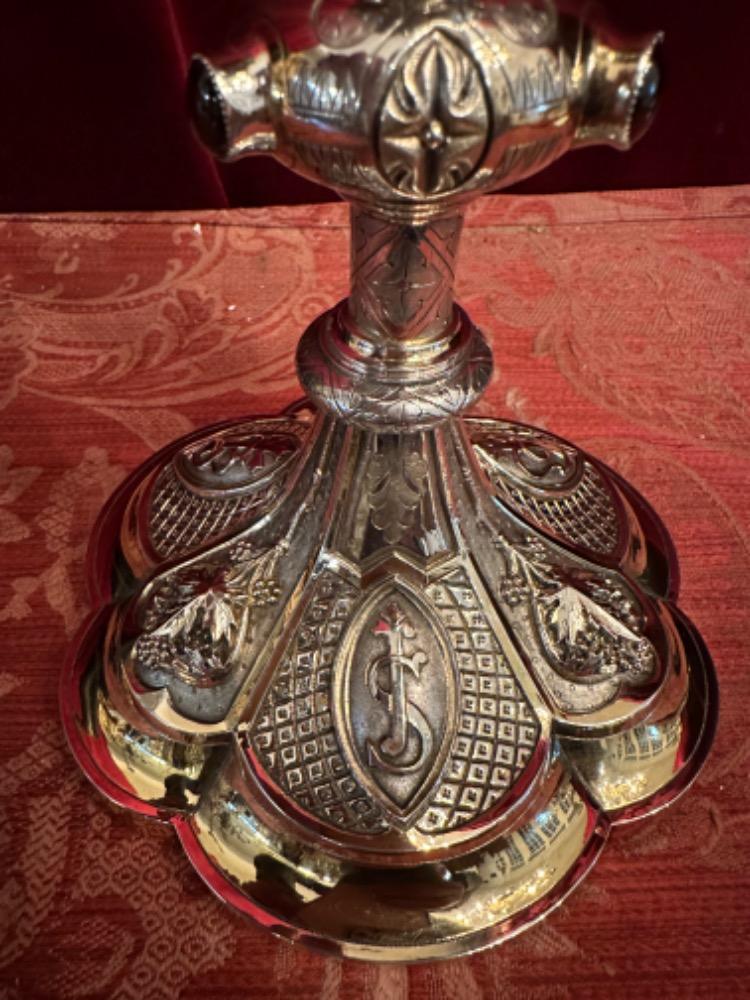 1 Neo Classicistic Full Silver Chalice With Original Case & Full Silver Paten