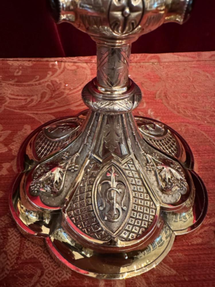 1 Neo Classicistic Full Silver Chalice With Original Case & Full Silver Paten