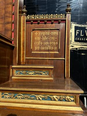 High Quality Pair Of Neoclassical Roman-Gothic-Style Side-Altars. Including The Original Altar-Stone ! style Neo Classicistic - Gothic - Style en Oak wood, Belgium  19 th century