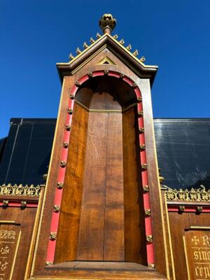 High Quality Pair Of Neoclassical Roman-Gothic-Style Side-Altars. Including The Original Altar-Stone ! style Neo Classicistic - Gothic - Style en Oak wood, Belgium  19 th century