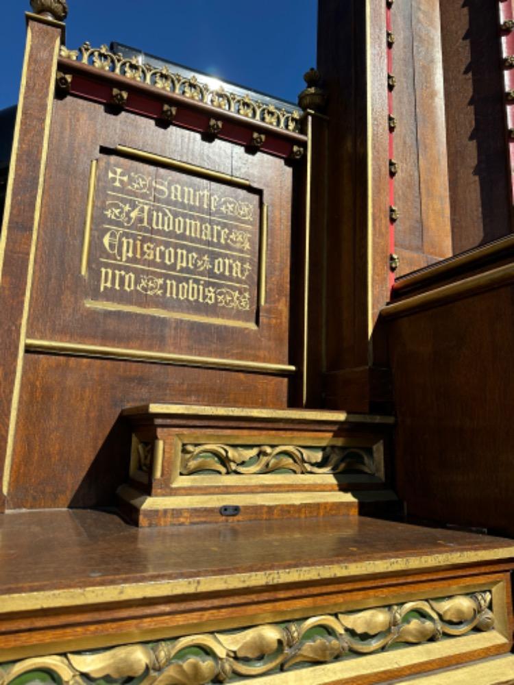 1 Neo Classicistic - Gothic - Style High Quality Pair Of Neoclassical Roman-Gothic-Style Side-Altars. Including The Original Altar-Stones.