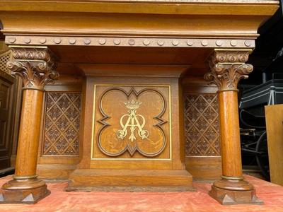 Altar style NEO-CLASSICISTIC-STYLE en Oak wood, Belgium 19 th century ( Anno 1875 )