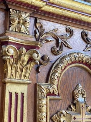 Altar style NEO-CLASSICISTIC-STYLE en Oak wood, Belgium 19 th century ( Anno 1875 )