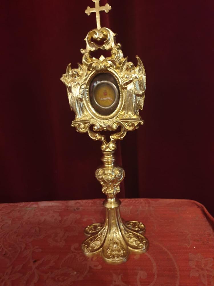 1 NEO-CLASSISISTIC Religuary - Relic Ex Ossibus St. Anthony With Original Document