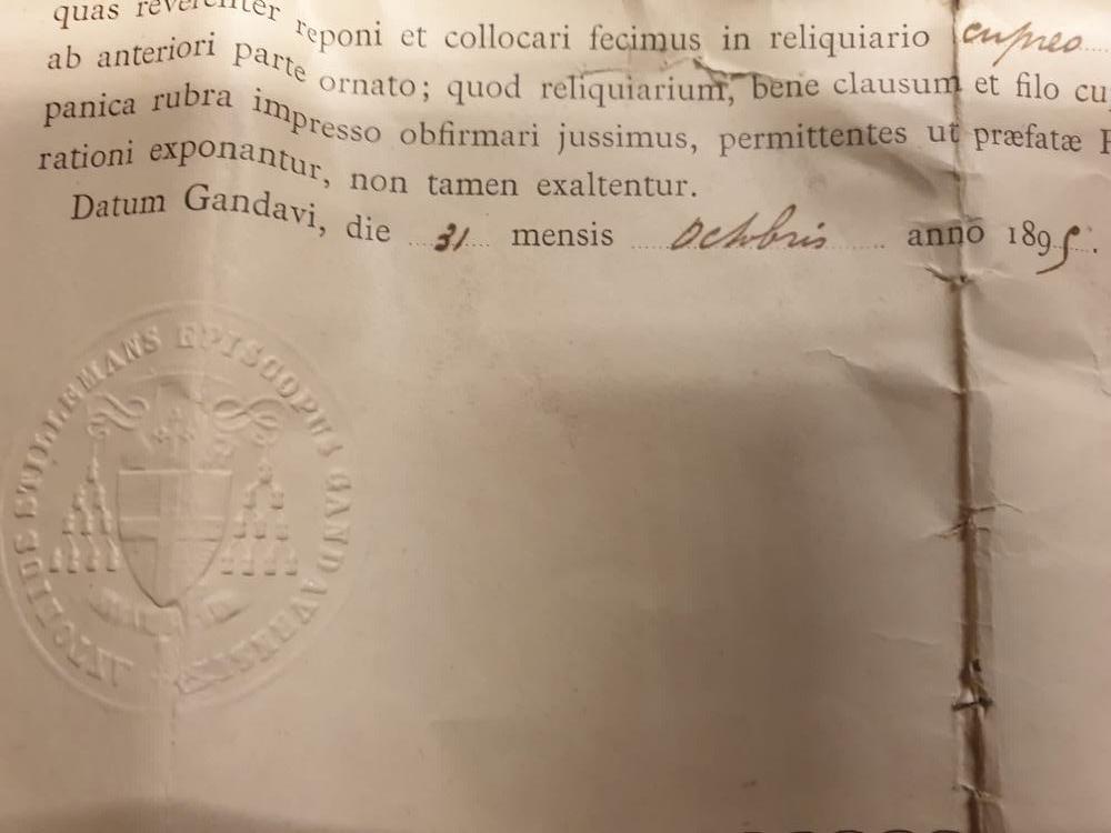 1 NEO-CLASSISISTIC Religuary - Relic Ex Ossibus St. Anthony With Original Document