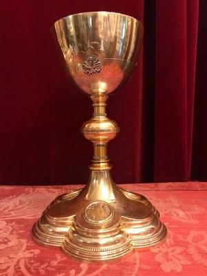 Chalice With Original Paten  All Silver style neo classisistical en full silver / Polished / Varnished, Belgium 19th century / 1900