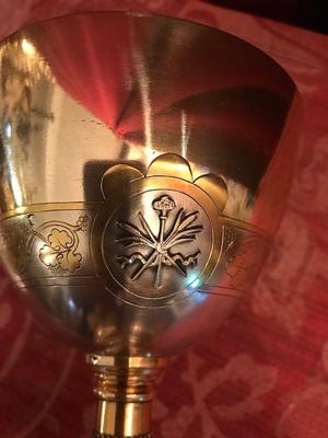 Chalice With Original Paten  All Silver style neo classisistical en full silver / Polished / Varnished, Belgium 19th century / 1900