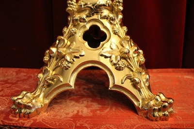 Pascal Candle - Holder Measures Without Pin. Weight 18 Kgs. style neo classisistical en High Quality Bronze / Polished and Varnished, France 19th century ( anno 1870 )