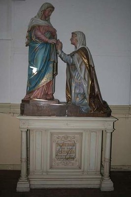 Our Lady Of Visitation en Terra-Cotta polychrome, Belgium 19th century