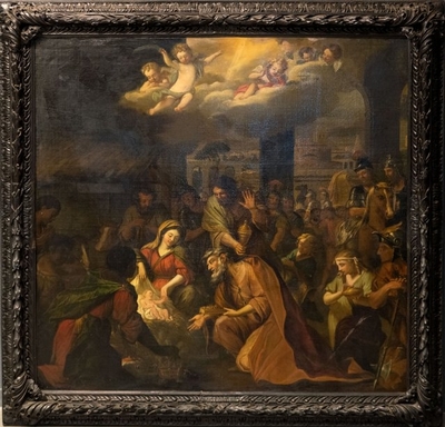 Painting  Adoration Of The Three Magi Theodor Cornelisz Van Der Schuer (1628-1707 )  en Painted On Canvas , Dutch 17 th century