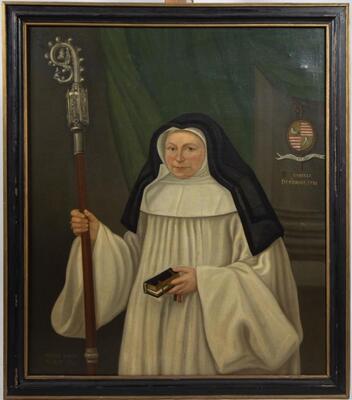 Painting Oil On Canvas 18 Th Century. Portrait Of An Abbess Isabelle Derideau 1781 en Oil on Canvas, 19 th century