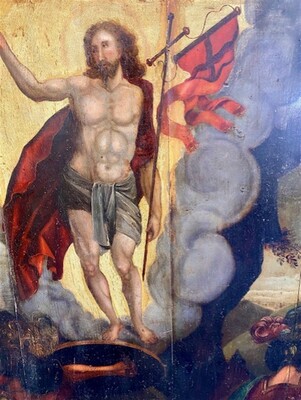 1  Painting Risen Christ Signed : Thomas Tholle.