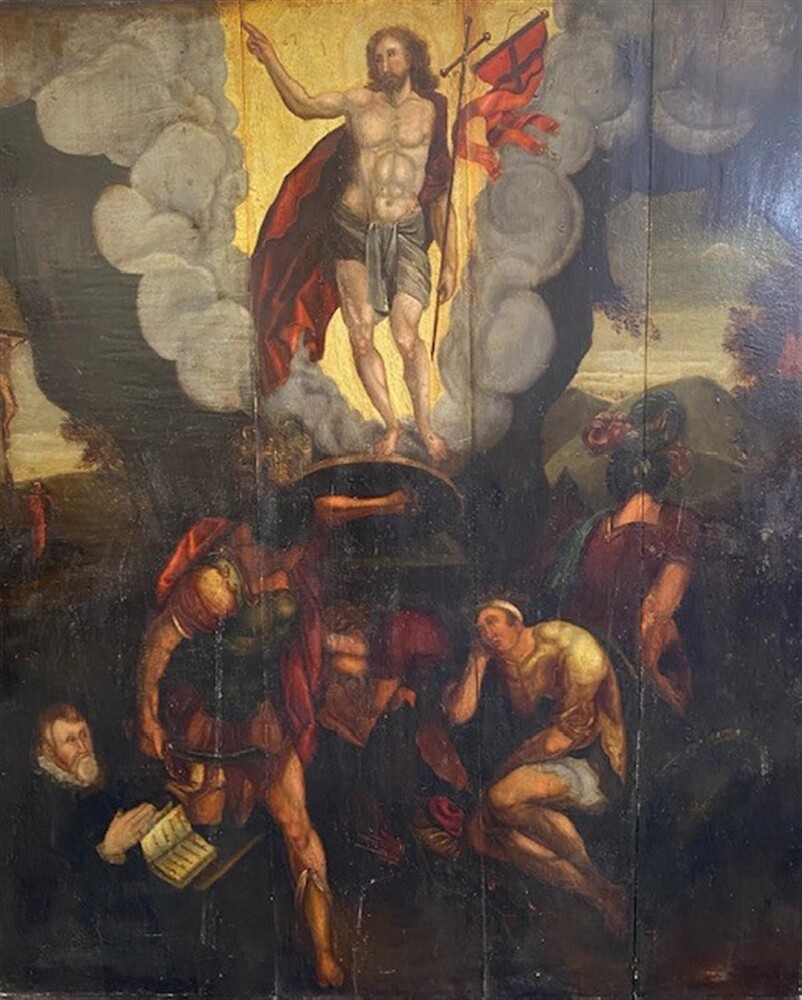 1  Painting Risen Christ Signed : Thomas Tholle.