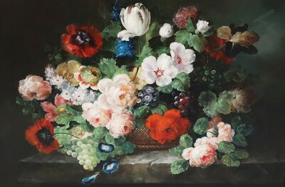 Painting Signed: Henri H.D.V.De Vooght en Oil on Canvas / Wooden Frame, 20 th century ( Anno 1917 )