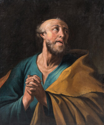 Painting St. Paul  en Oil on Canvas, Belgium  18 th century