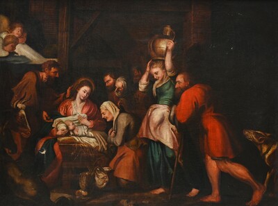 1  Painting  'The Adoration Of The Shepherds', Follower Of Pieter Paul Rubens (1577–1640)