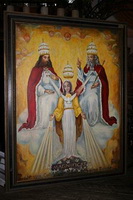 Painting Trinity en Painted on Linnen, Belgium 19th century