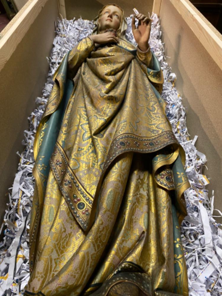 1  Pair Of Fully Hand-Carved Sculptures Sacred Hearts Pair Of Fully Hand-Carved Sculptures Sacred Hearts Packing Process For U.S.A. 01.2022.