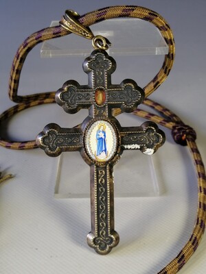 1  Pectoral Archbishop'S Crozier With Ex Ossibus Relic