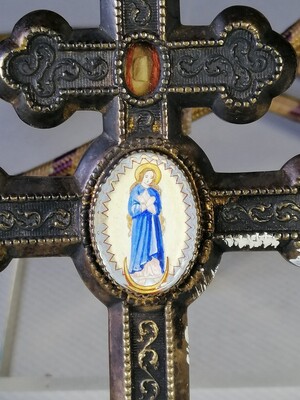 1  Pectoral Archbishop'S Crozier With Ex Ossibus Relic