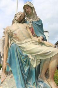 Pieta.  en plaster polychrome, Belgium 19th century