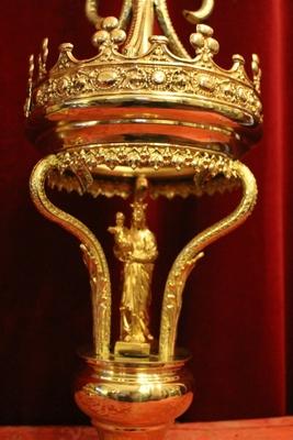 Procession Candle Holder en Brass / Bronze / Polished and Varnished, France 19th century