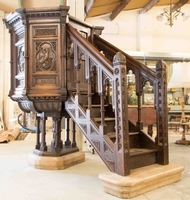 Pulpit  en Oak wood, Belgium 19th century