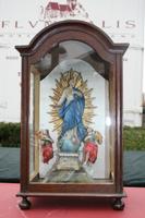 Rare Small Cabinet , Hand-Carved St. Mary Immaculatae Conceptionis Spain  Anno About 1840