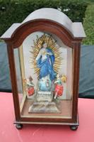 Rare Small Cabinet , Hand-Carved St. Mary Immaculatae Conceptionis Spain  Anno About 1840