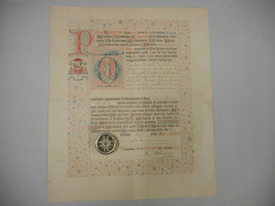 Relic Ex Sepulcre B.M.V. Pallio St. Joseph St. Hippolytus, Carolus Borromeus, Ludovicus With Original Document Belgium  19 th century