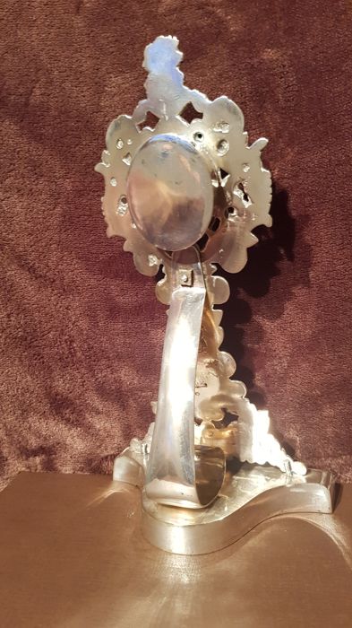 1  Relic Holder In Silver Alloy With Acanthus Leaves Motifs, With Relic Of St. Barnabas - Italy, 1800