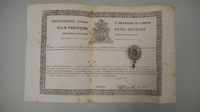 Relic Of The True Cross With Original Document en Silver Filigrain / Glass, Belgium