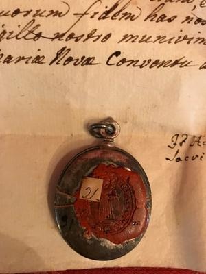 Relic St. Jacobi S Blood With Original Document Italy 1803